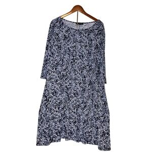 Tiffany & Grey 3X Dress Black Floral Swing Knee Length Plus Size